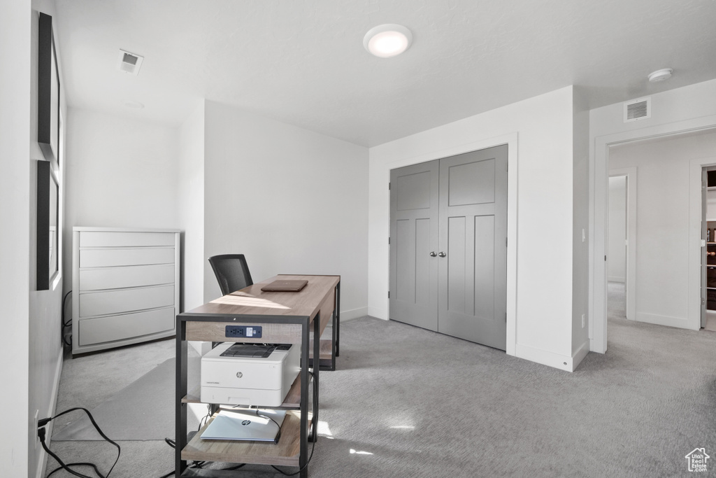 Office space with carpet