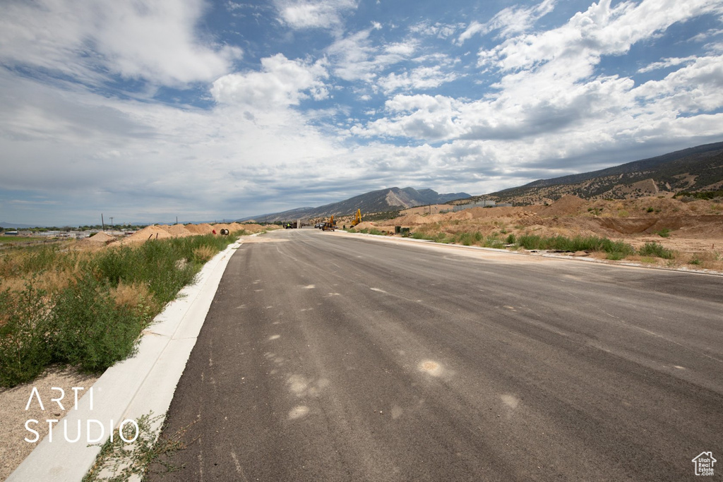 View of asphalt road with a mountain view