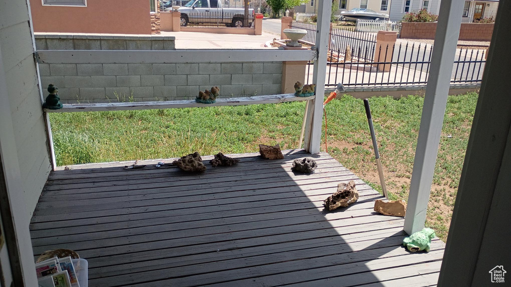 View of wooden deck