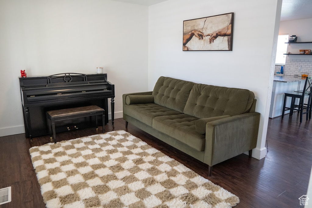 Living area featuring wood finished floors