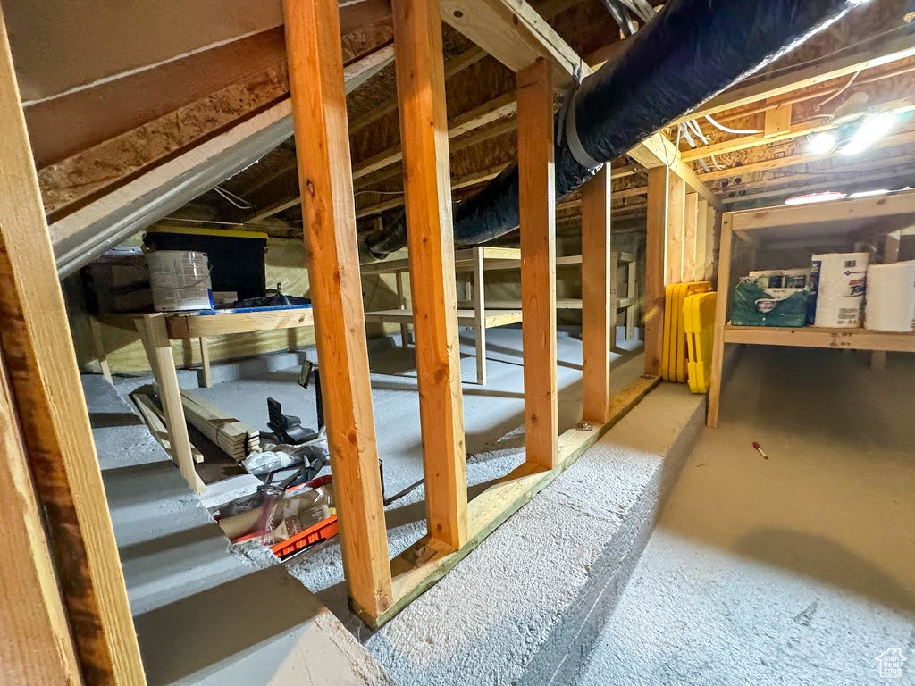 View of unfinished attic