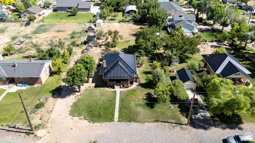 Aerial perspective of suburban area