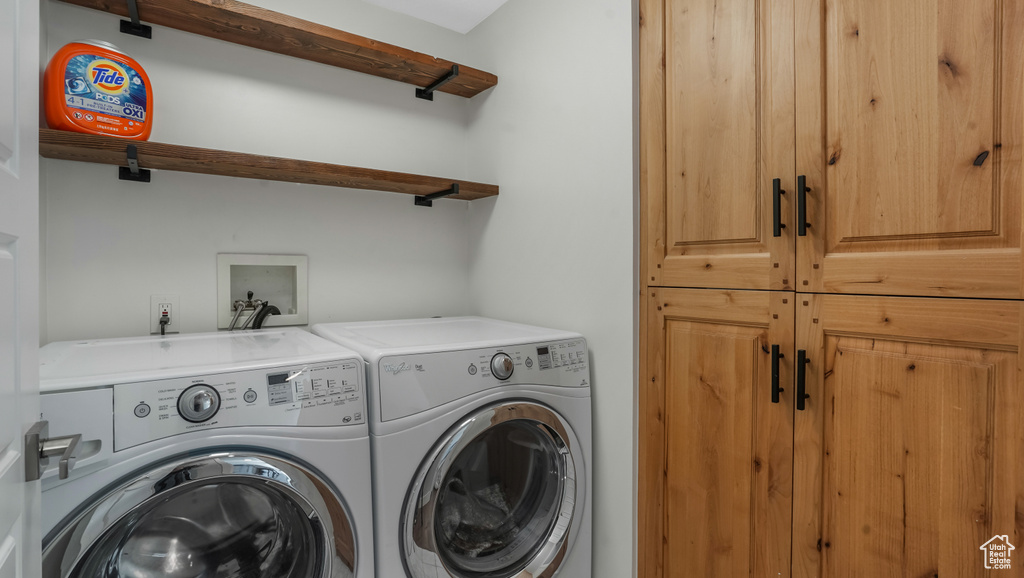 Laundry area with washing machine and dryer