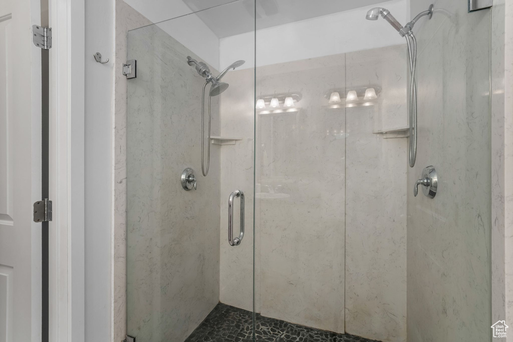 Bathroom featuring a stall shower