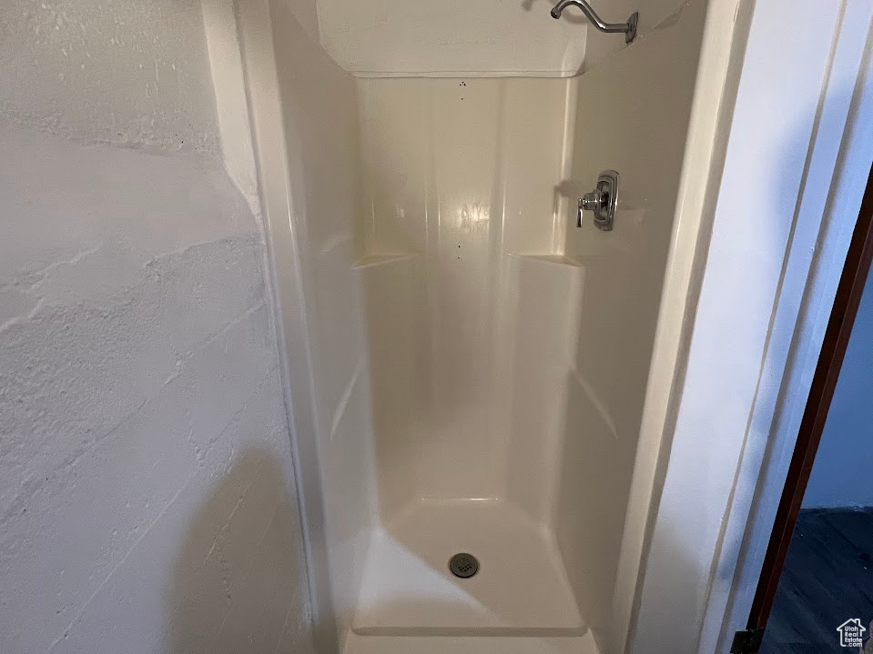 Bathroom with a shower stall