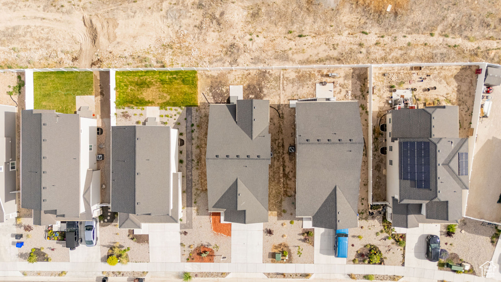 Aerial perspective of suburban area