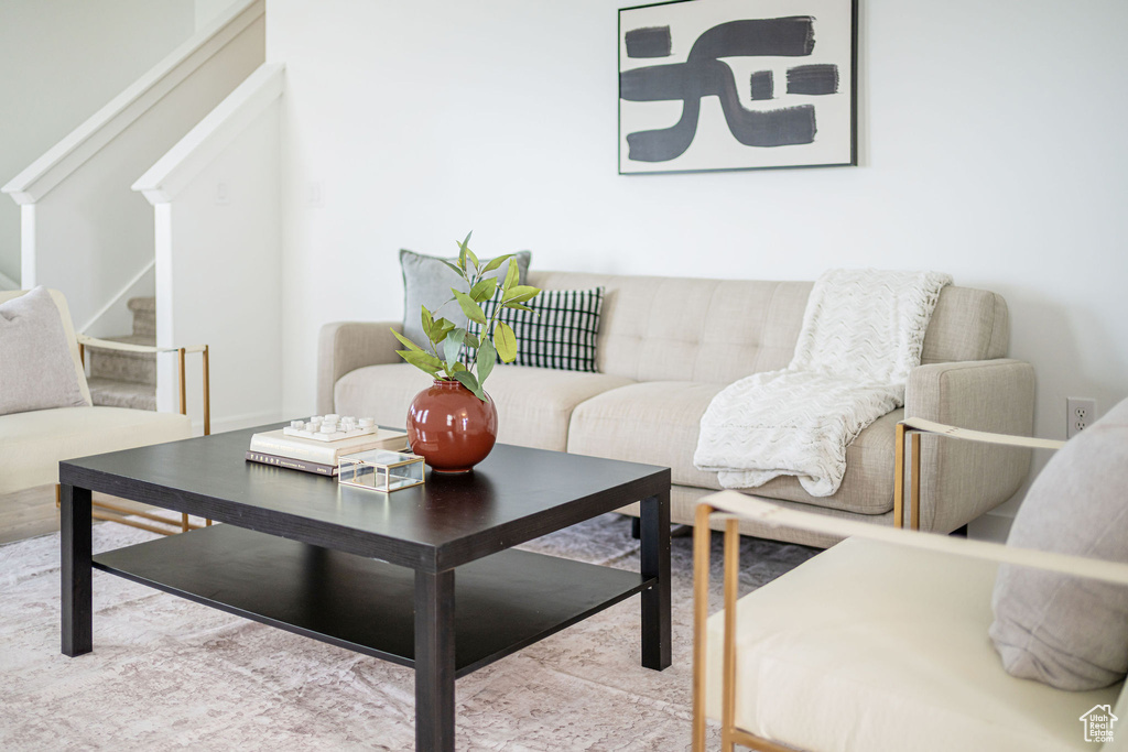 Living area with stairway