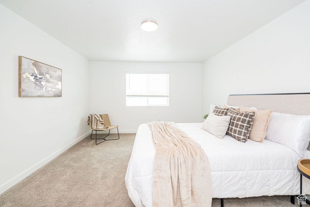 Bedroom with carpet and baseboards