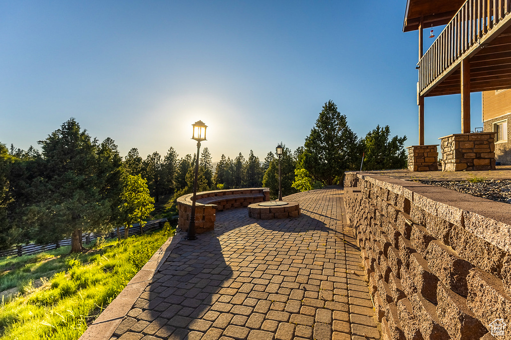Patio / terrace featuring a patio and an outdoor fire pit