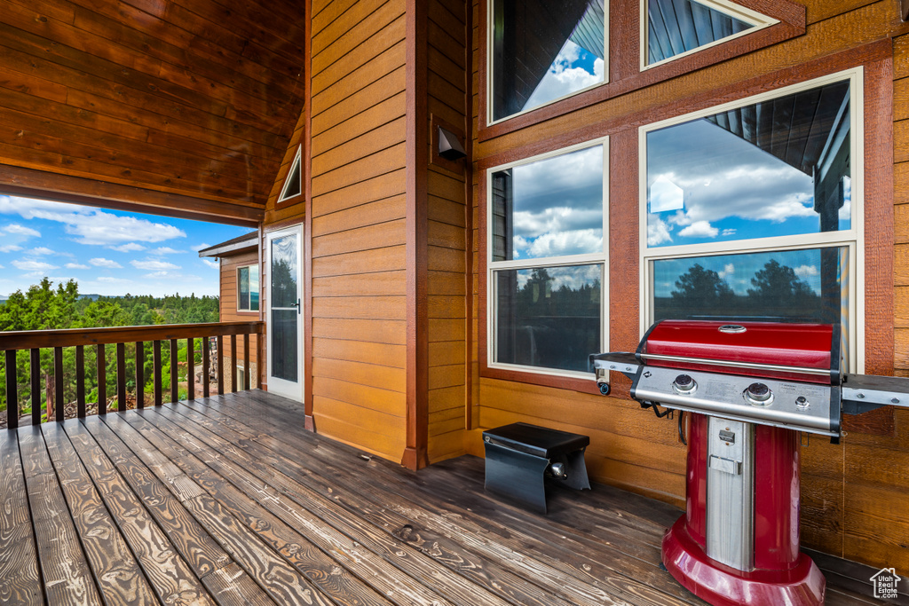 View of wooden deck
