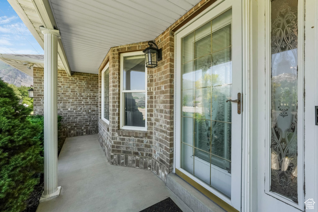 View of covered porch