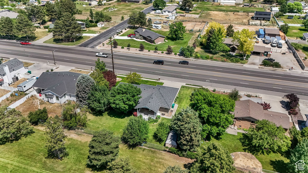 Aerial perspective of suburban area