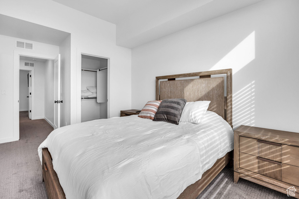 Bedroom with carpet floors