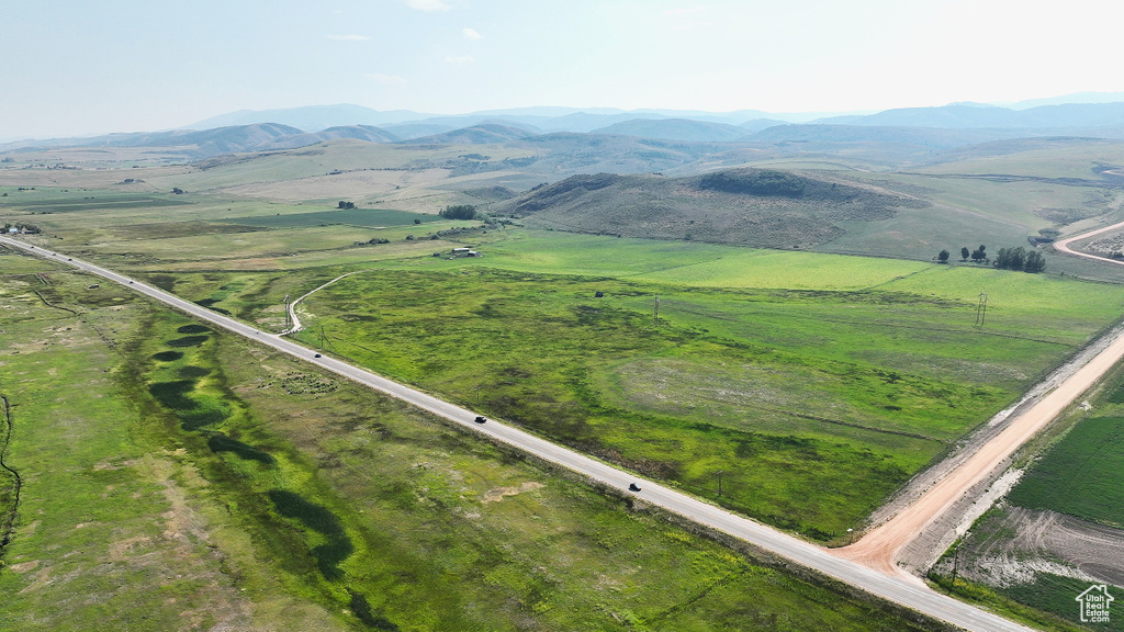 View of mountain background with rural landscape