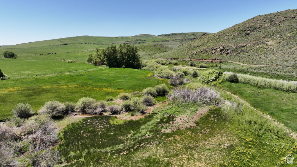 Mountain view with rural landscape