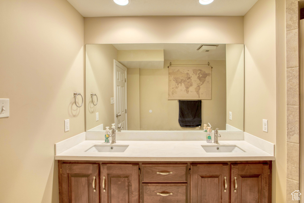 Full bathroom with double vanity