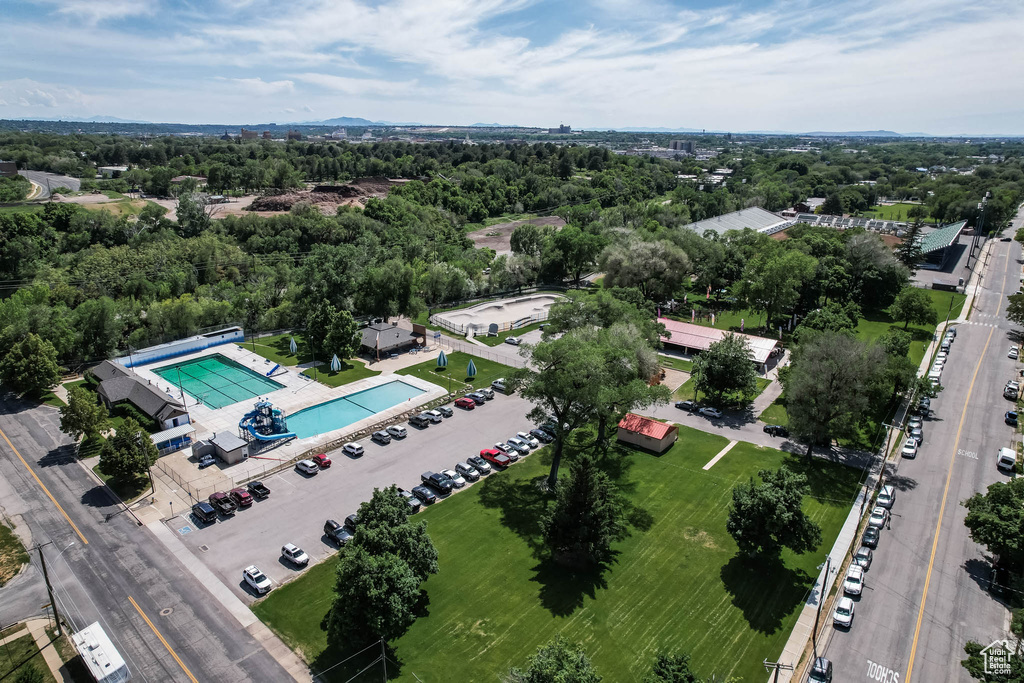 Bird's eye view of a pool