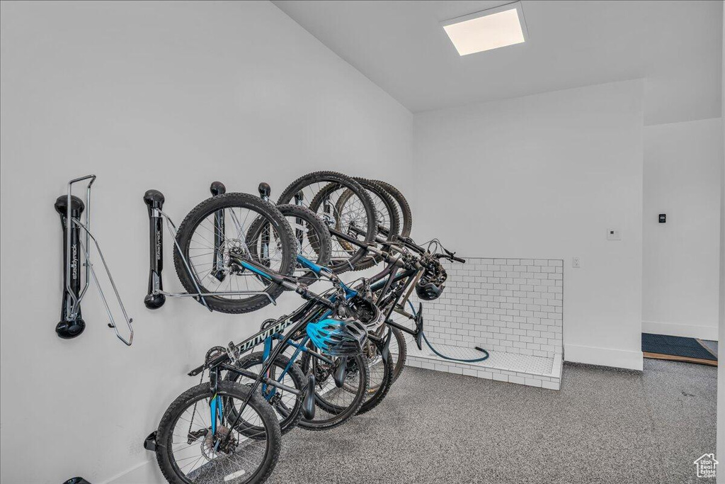 Garage with baseboards