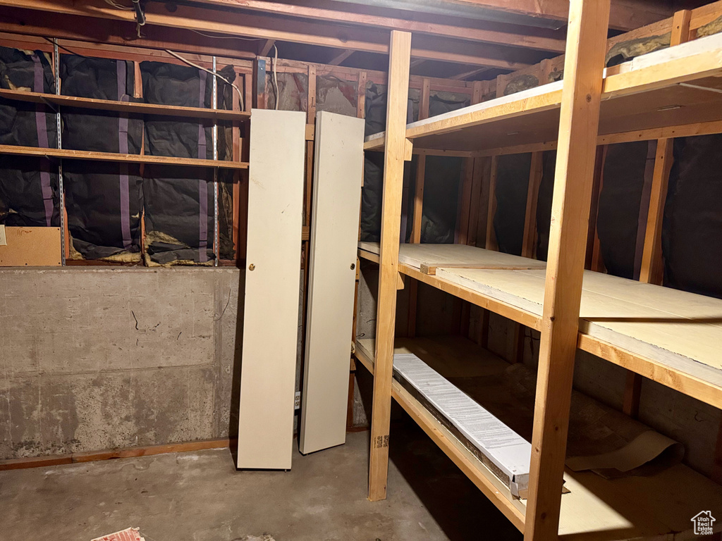 View of unfinished basement