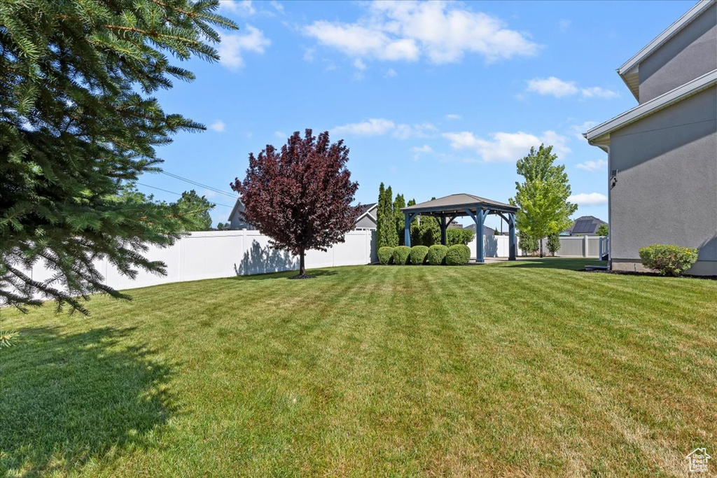 View of yard featuring a gazebo