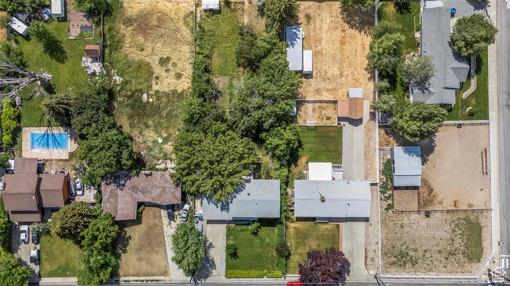 Aerial view of residential area