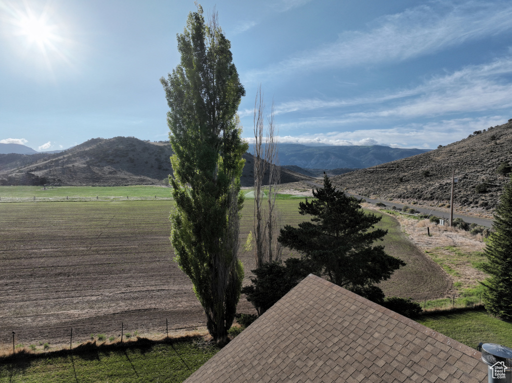 Mountain view with rural landscape