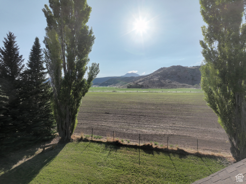 Mountain view with rural landscape