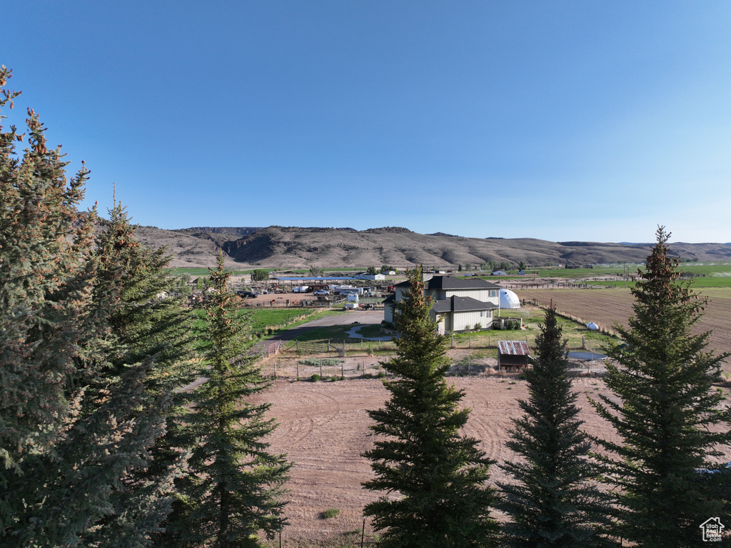 Mountain view with rural landscape
