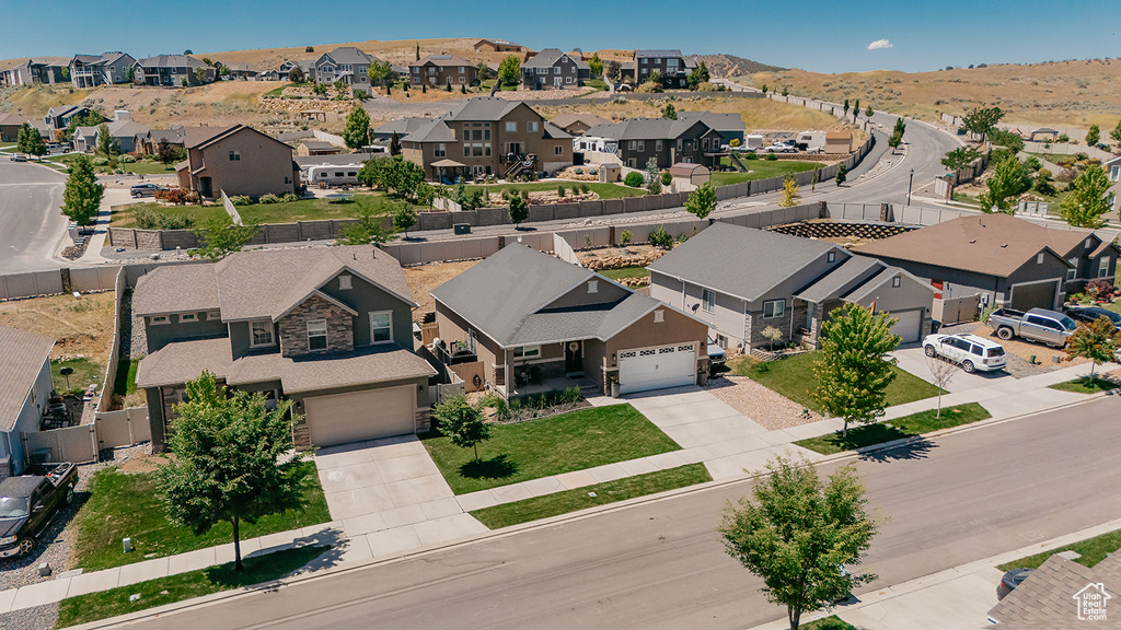 Aerial view of residential area