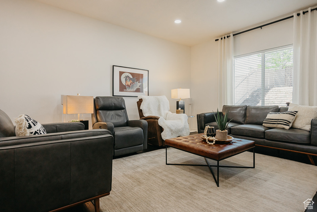 Living area with recessed lighting