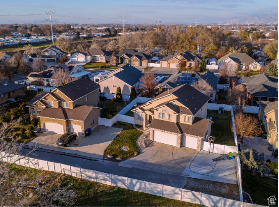 Aerial view of residential area