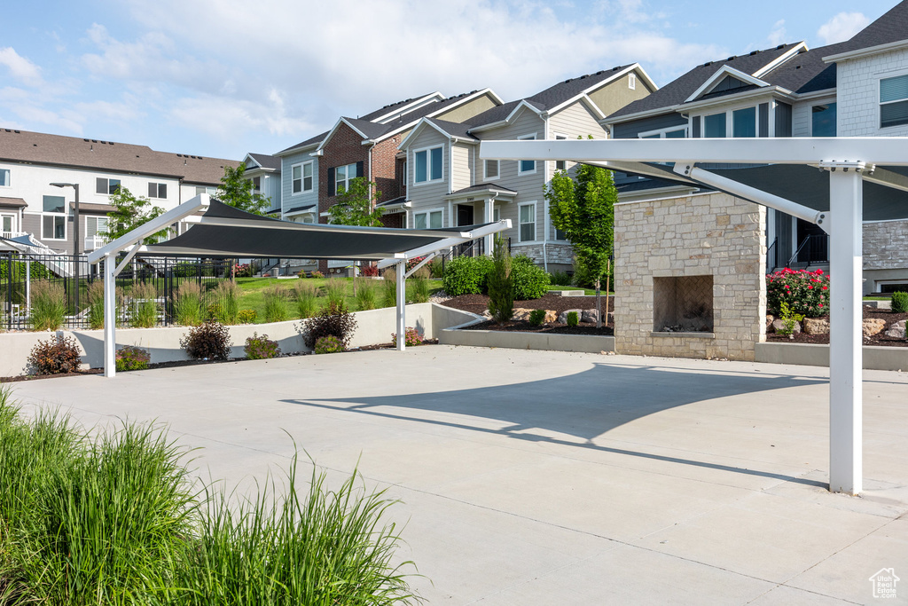 View of basketball court featuring a residential view