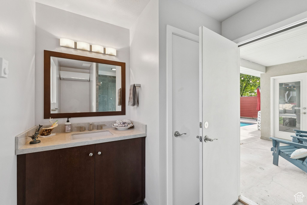 Bathroom featuring vanity