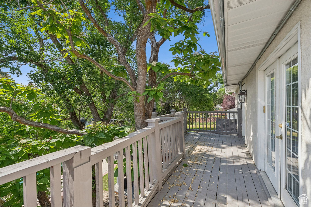 Deck featuring french doors