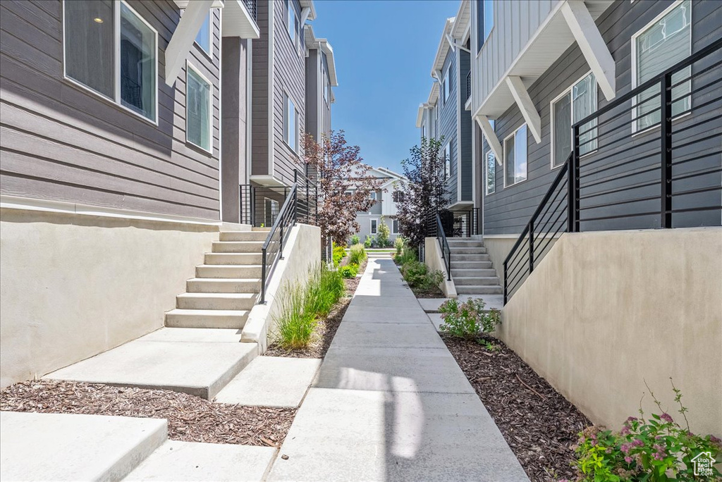 View of community with stairs