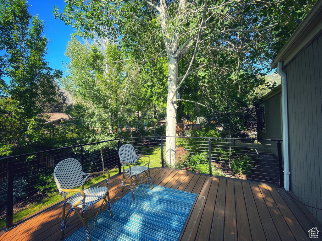 View of wooden deck