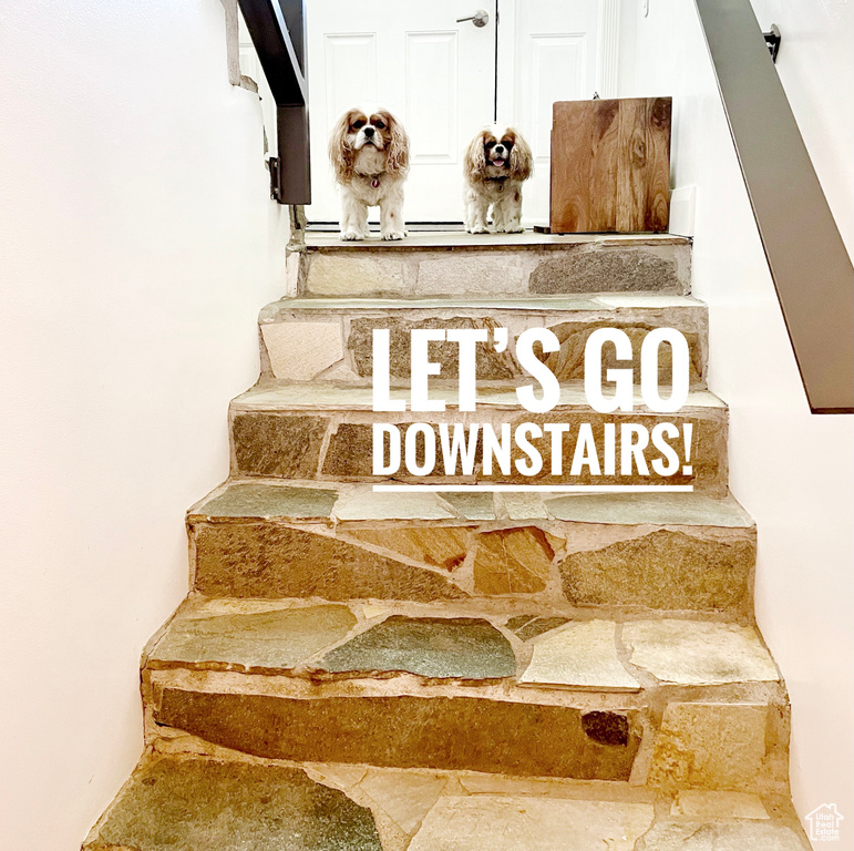 Stairs with stone finish flooring