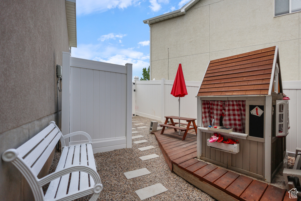View of wooden terrace