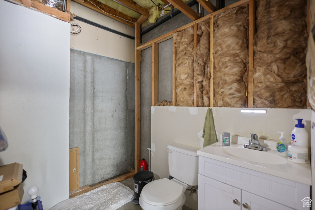 Bathroom featuring toilet and vanity