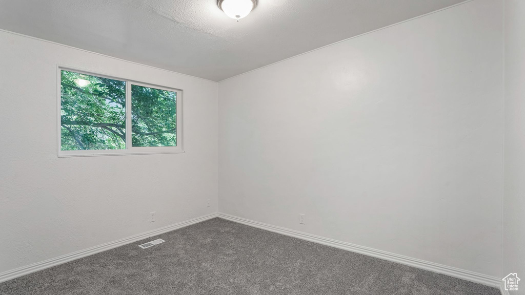 Carpeted empty room with baseboards