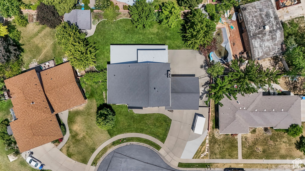 Aerial perspective of suburban area