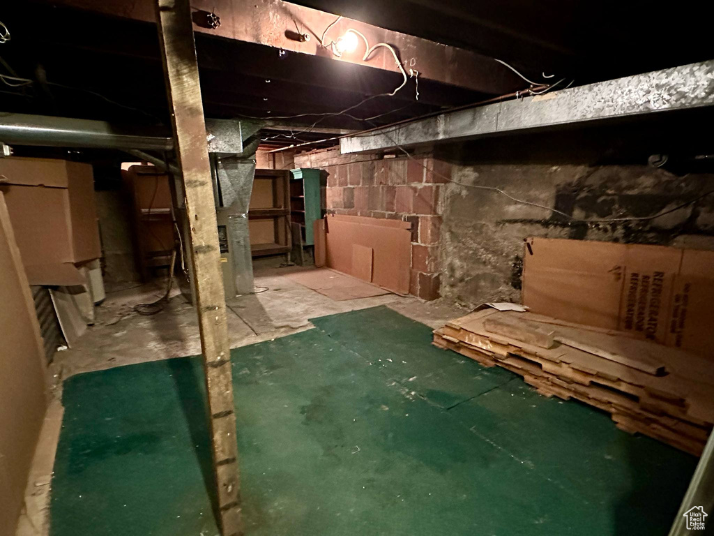 View of unfinished basement