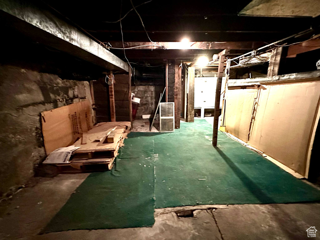 View of unfinished basement