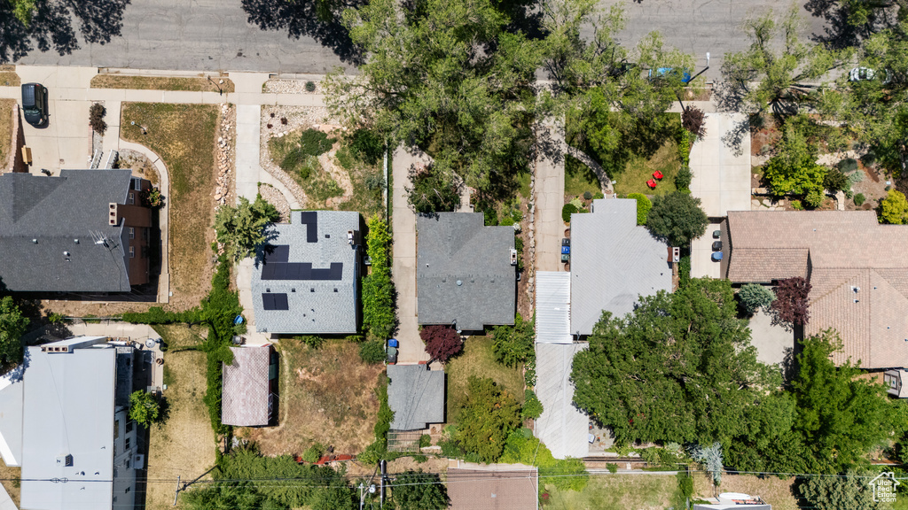 Aerial view of residential area