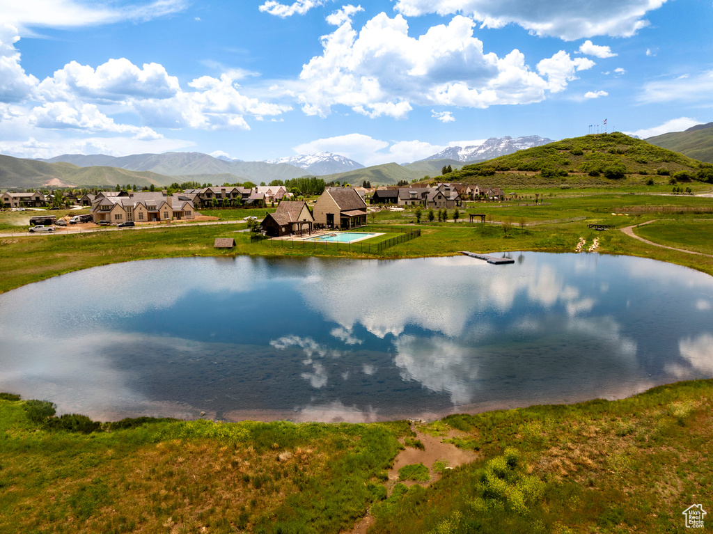 Water view featuring mountains