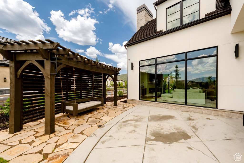 View of patio / terrace featuring a pergola