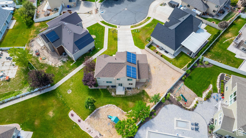 Aerial view of residential area