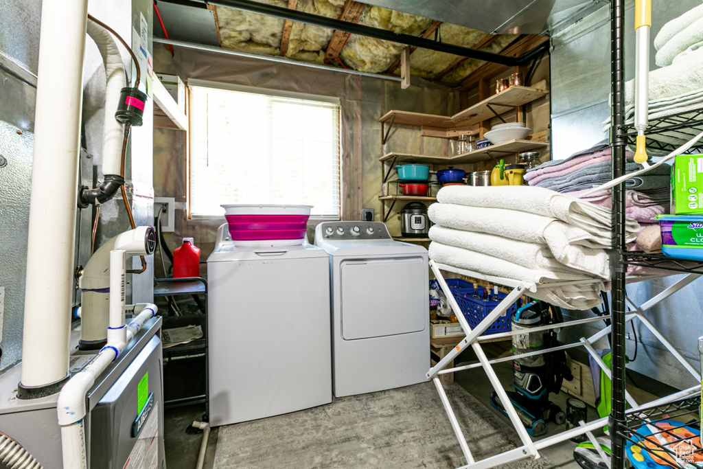 Laundry area featuring washing machine and dryer