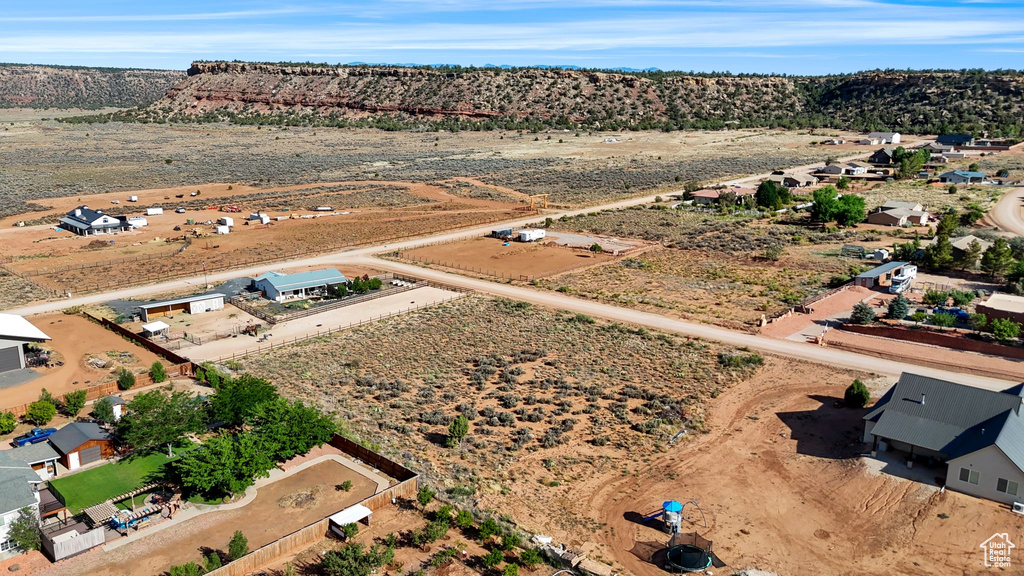 Overview of rural landscape with a desert landscape