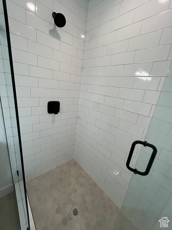Bathroom with a stall shower